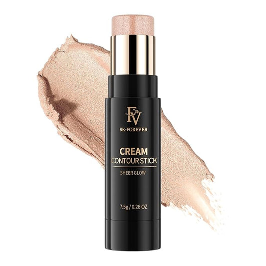 FV Cream Highlighter Stick, Natural Glow Finish & Blendable, Long Lasting Highlight Stick for Glowing Skin & Eyeshadow, Cruelty-free, 05 Sheer Glow
