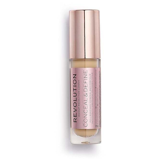 Makeup Revolution Conceal and Define Concealer, Full Coverage & Matte Finish, C9.2 for Medium/Tan Skin Tones, Vegan & Cruelty-Free, 0.7 Fl Oz