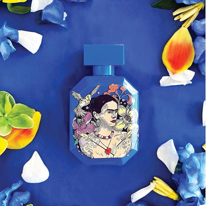 Frida Kahlo Blue Eau de Parfum for Women – Floral Gourmand Fragrance with Agave, Coconut, Jasmine, Orange Blossom, Mexican Vanilla & Amber Long-Lasting Perfume – 1.7 oz Lacquered Bottle Made in USA