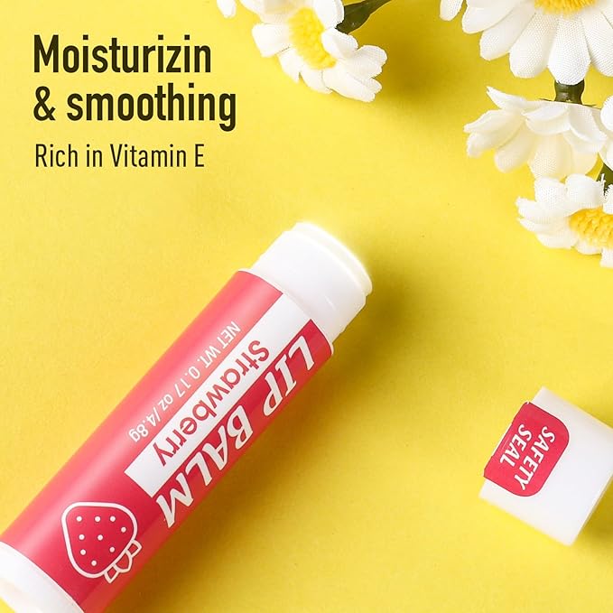 64 Pack Lip Balm, Natural Lip Flavors