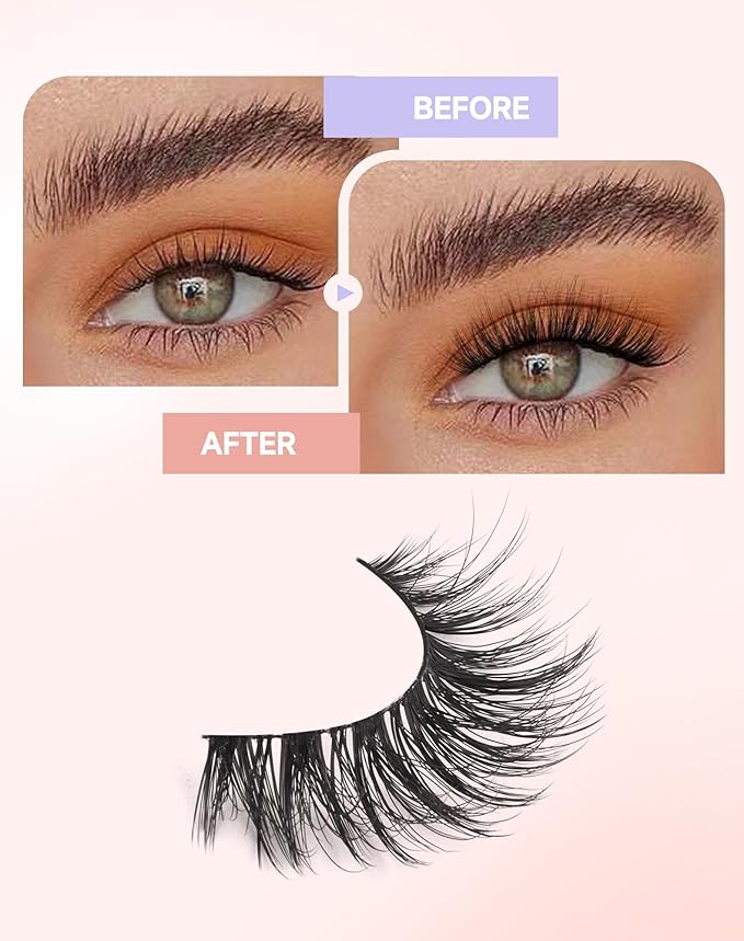 Cat Eye Lashes Volume Fluffy Mink Eyelashes Natural Wispy False Eyelashes 7 Pairs Date-289