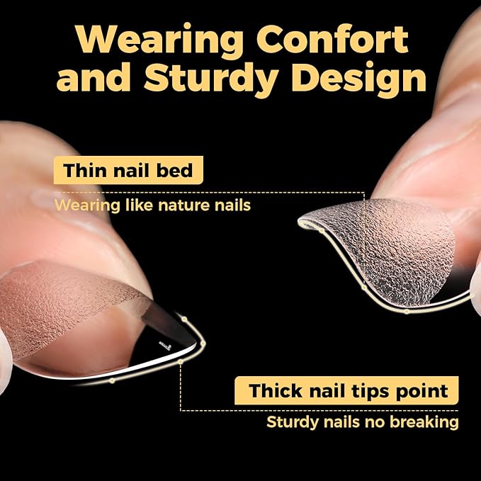 UNA GELLA Extra Short Almond Nail Tips, 504 Pcs Pre-Filed XS Almond Gel Nails, 12 Sizes Half Matte Full Cover Press Ons for Nail Extension Manicure Home DIY Salon