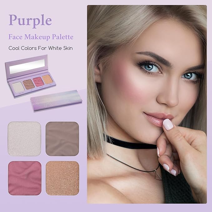 Color Nymph Contour Palette Eyeshadow Makeup Set For Teen Girl Included Highlighter, Blush, Bronzing, Contour Powder With Mirror For Beginners Cruelty Free And Hypoallergenic