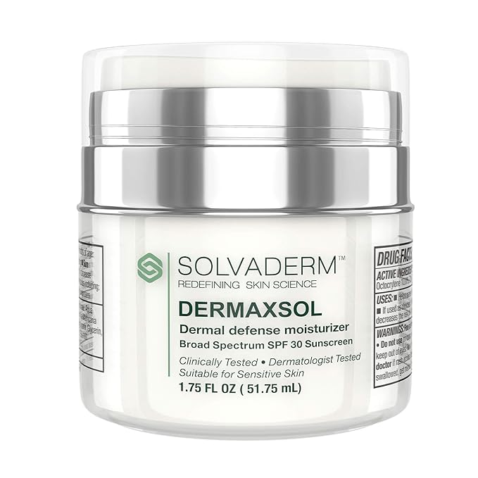 Solvaderm Dermaxsol Daily Moisturizer with Broad Spectrum SPF 30 – Lightweight, Non-Greasy Face Lotion for Hydration & Sun Protection – For All Skin Types – Dermatologist Formulated & Approved
