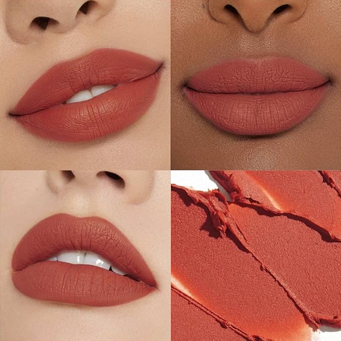 Matte Lipstick for Women, Long Lasting Moisturizing Lip Stain, Waterproof Lip Color Makeup (Carmine Red)