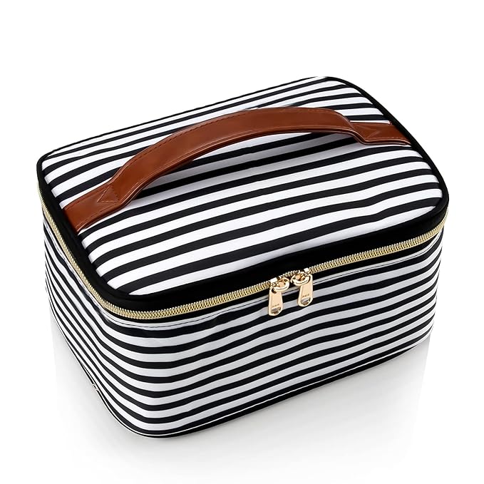 Ocheal striped makeup bag,travel makeup