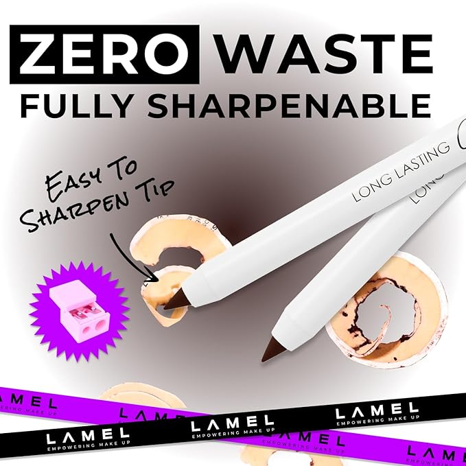 Lamel Brown Eyeliner, Ultra Long Lasting Gel Eyeliner Pencil, Waterproof Eye Liner, Smudge Proof, Creamy Eye Pencil, Sweat Proof Makeup, Highly-Pigmented (402 Shade)