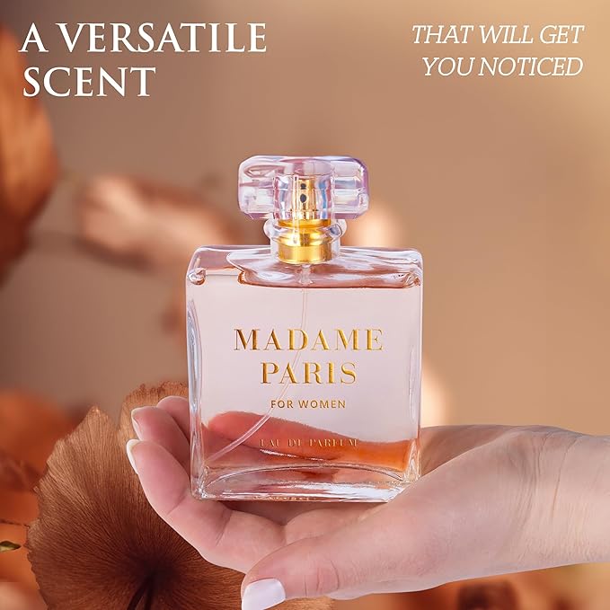 Madame Paris for Women Eau De Parfum 3.4 Oz Pure Femininity in a Bottle Delicate Floral Scents of Jasmine and May Rose A Fragrance That Will Get You Noticed Cruelty Free Perfume Precious Gift