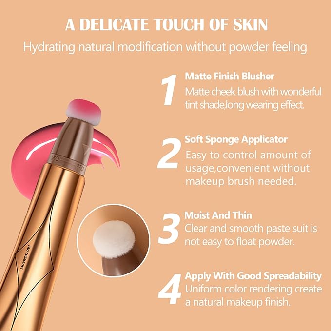 DAGEDA Blush Beauty Women Wand, Matte Liquid Cheek 0. (#07) 53oz