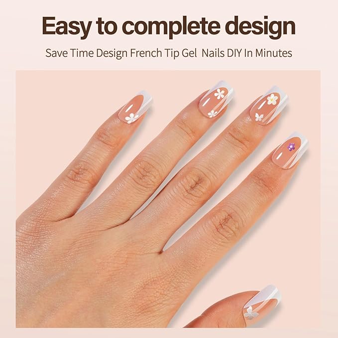 150Pcs Deep French Gel Nail Tips Brown, Vansiho French Tip Press on Nails, Short Square Nail Tips, Soft Gel Nails False Nail, Acrylic Fake Nails for Nail Art DIY 15 Sizes