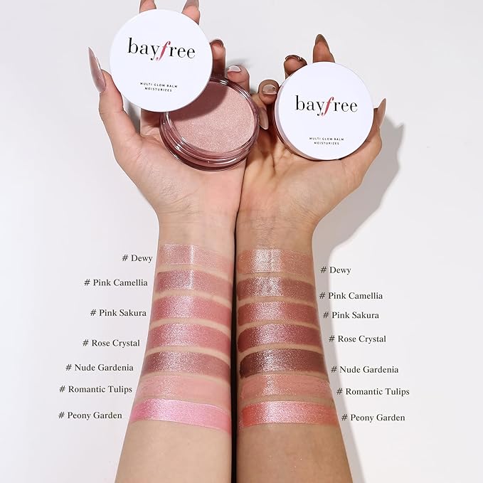 bayfree Multi Glow Balm, Cream Blush for Cheeks, Blush Balm Face Makeup, Radiant Finish, Hydrating, Creamy, Lightweight & Blendable Color, Face Makeup, 0.63 Oz (Peony Garden)