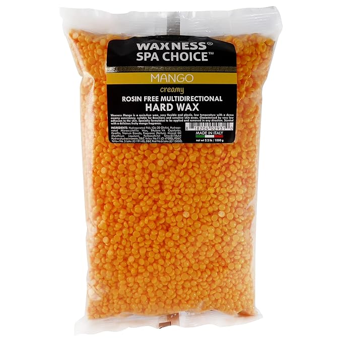 Waxness Spa Choice Rosin Free Multidirectional Hard Wax Mango 2.2 lb / 1 kg