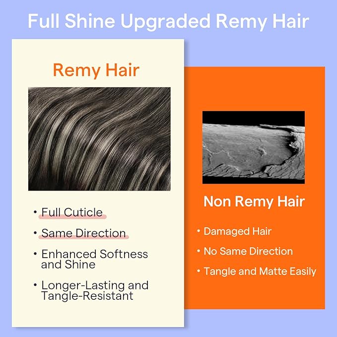 Full Shine Silver Grey Hair Extensions Real Human Hair Clip ins Balayage Black to Silver Double Weft Short Straight Hair Extensions for Women 14 Inch 7 Pcs 120 G