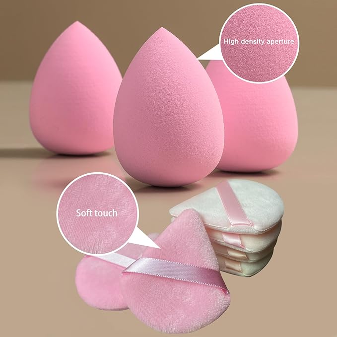 21 pcs Beauty blender Makeup Sponge Bulk:Blender Sponges 21 Pcs for Liquid, Cream, and Powder, Multi-colored Pink make up sponges for foundation