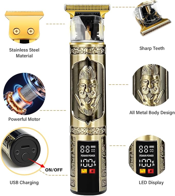 Professional Hair Clippers with LCD