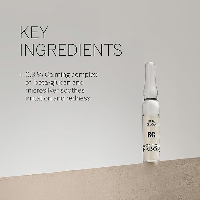 Doctor BABOR Instant Soothing Ampoule Serum Concentration | Ampoules for the Face | Immediate Soothing & Anti-Redness | For Sensitive and Stressed Skin | Beta Glucan | Vegan | 7 x 2 ml
