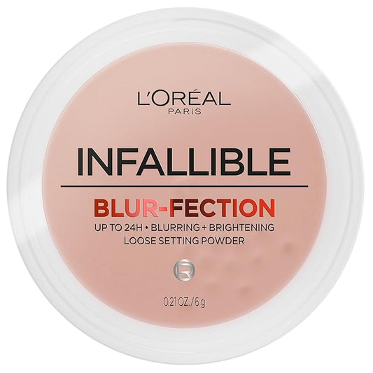L'Oreal Paris Infallible Blur-fection Longwear Loose Setting Powder, Blurring Face Powder With Up to 24HRs of Wear, Translucent Medium Deep, 1 Kit