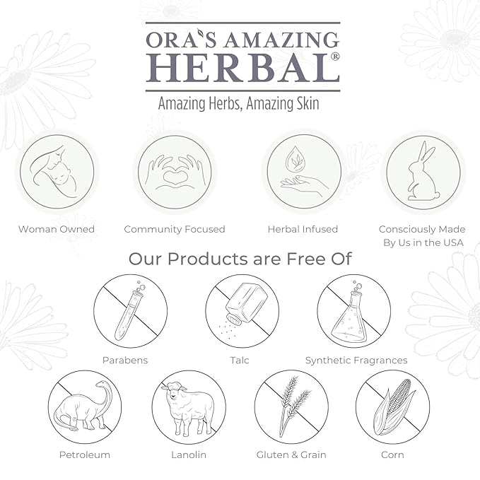 Ora's Amazing Herbal Talc Free Powder and Body Oil, Lavender Bath Set, After Shower Set, Blissful Earth Scent With Lavender Vetiver and Clary Sage, Intertrigo, Natural Skin Care