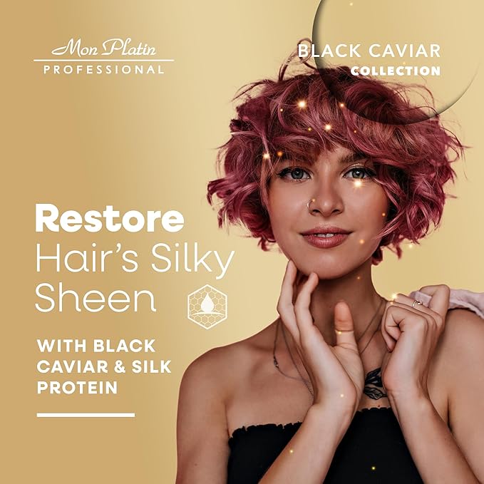 Mon Platin Professional Hair Mask, Black Caviar & Natural Silk Therapy, Deep Conditioning Hair Mask for Dry, Colored Hair, 100ML