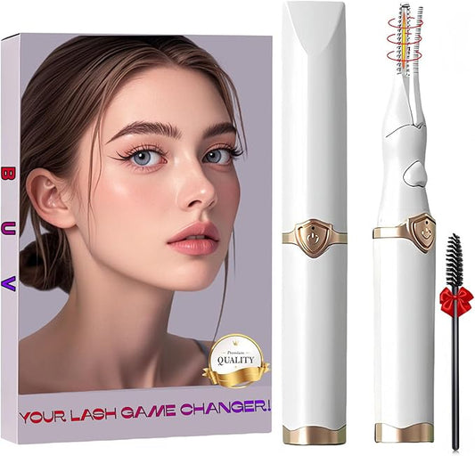 Heated Eyelash Curler - 2 in 1 Clip-Type Eyelash Curlers - Electric Eyelash Curler Rechargeable for 24H Long Lasting, 3 Heating Modes, 8S Fast Heating, Makeup Tool Gifts for Women Girls, White-DB