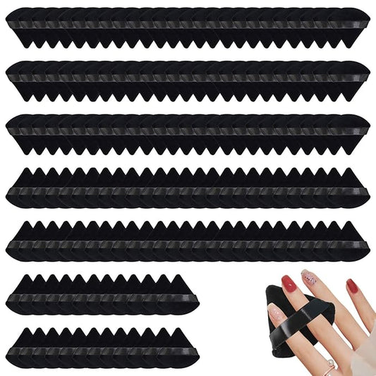 150 Pcs Powder Puff Face Soft Triangle Makeup Puff for Loose Powder Mineral Powder Body Powder Velour Cosmetic Foundation Wet Dry Sponge Makeup Tools (Black)