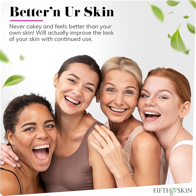 Fifth & Skin: Better’n Ur Skin Liquid Foundation (SOFT BEIGE) - Natural, Organic, Vegan, Cruelty-Free - Gluten-Free Beauty with Buildable Coverage and Palm-Free Luxury - 1 oz