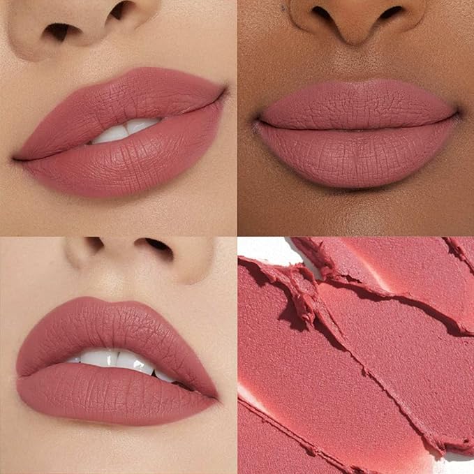 Matte Lipstick for Women, Long Lasting Moisturizing Lip Stain, Waterproof Lip Color Makeup (Cameo Pink)