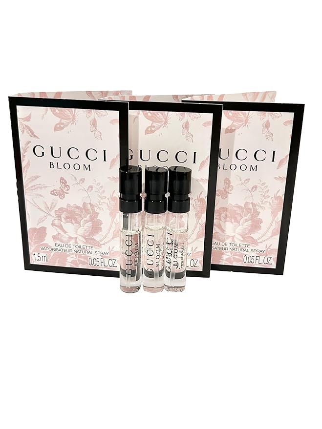 Gucci Bloom Sample Perfume Women EDT Spray 1.5 ml / 0.05 oz - set of 3