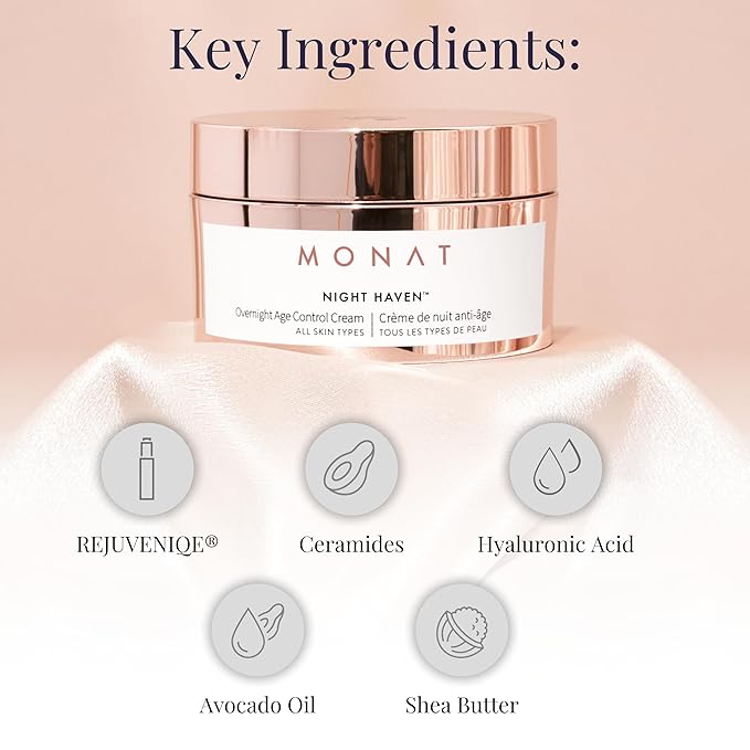 Monat Night Heaven Crème – Intensive Hydrating Moisturizer for Face – Nighttime Repair Cream for Plump & Youthful Skin – Anti Aging Night Cream – Natural Night Cream with Shea Butter & Avocado Oil