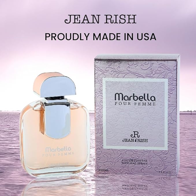 Jean Rish Marbella Eau De Parfum - Perfume for Women (3.4 Fl Oz / 100ml) with Jasmine, Vanilla & Black Currant Notes - Long Lasting and Luxury Fragrance