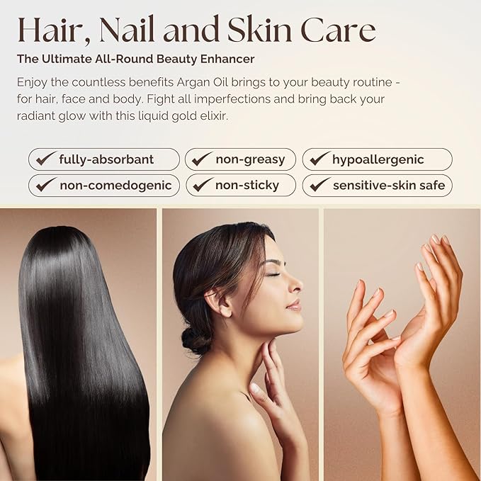 Essence Of Argan 100% Pure Moroccan Organic Argan Oil - Natural EcoCert Oil that Nourishes, Conditions and Moisturizes Your Skin, Hair and Nails (30ml/1oz)