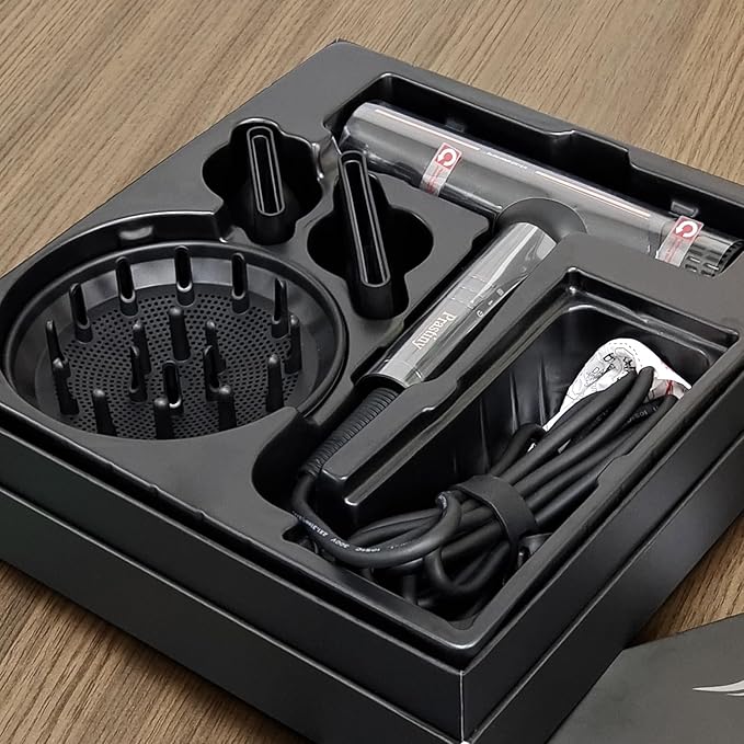 Hair Dryer with Diffuser: Professional High Speed Quiet Ionic Blow Dryer - Intelligent Heat Control - Lightweight Portable Travel & Home for Women & Stylists Frizz Free Styling SGS Certified