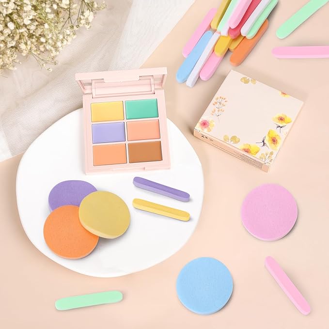 1080 Pcs Compressed Facial Sponges for Makeup Removal & Exfoliating | Premium Face Cleansing Sponge Pads for Women & Girls Soft Wash Round Sponge Spa & Daily Use，8 Colors