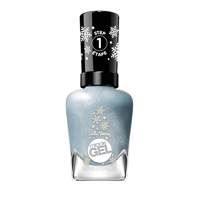 Sally Hansen Miracle Gel, Winterlust, Long Lasting, Gel-Like Formula, No UV Lamp Needed, Opaque, Shimmery Blue Nail Polish