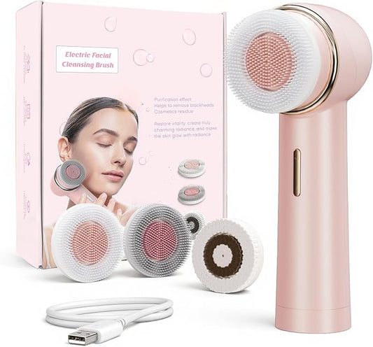 Double Directional Rotating Teenage Cleansing Brush, deep Pore Cleaning Rechargeable Waterproof Cleansing Brush, Trendy Stuff Christmas Gifts/Stocking Stuffer