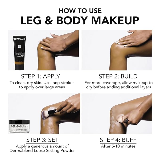 Dermablend Leg and Body Makeup Foundation with SPF 25, 45W Tan Honey, 3.4 Fl. Oz.