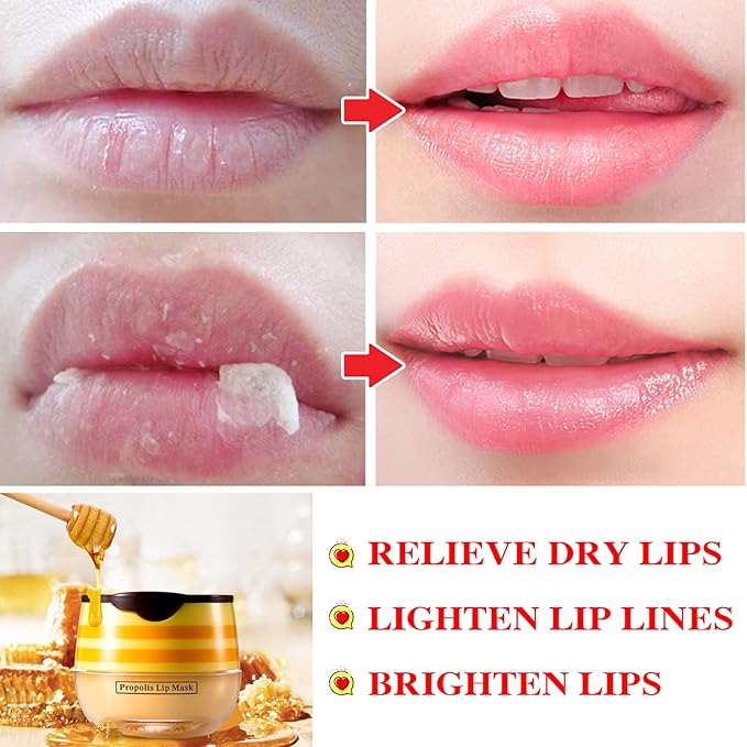 1PCS Bee Lip Balm Honey Pot,Honey Exfoliator