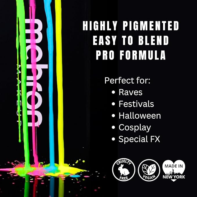 Mehron Paradise FX UV Neon Glow – Neon UV Super Nova 1.4 oz | Water Activated Black Light UV Paint for Raves, Costumes, SFX, Halloween, Stage, Theater & Cosplay