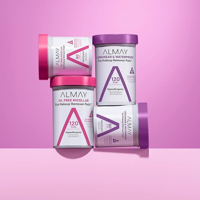 Almay Makeup Remover Pads, Longwear & Waterproof, Hypoallergenic, Fragrance-Free, Dermatologist & Ophthalmologist Tested, 2 pack