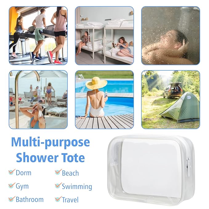 PACKISM Clear Makeup Bags - 2 Pack Quart Size Travel Bag TSA Approved Clear Travel Bags for Toiletries,Cosmetic Bags Carry onToiletry Bag TSA Approved Toiletry Bags, White