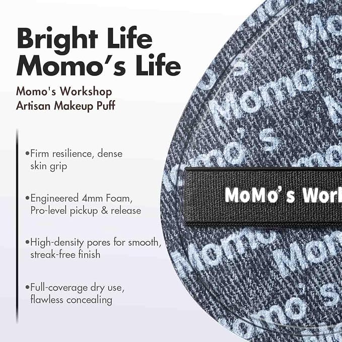 Black Denim Makeup Sponges,Blender Sponges for Foundation & Concealer, Non-Absorbent Rubycell, Large Beauty Sponge,Makeup on Details Targeted, Travel Friendly & Reusable,2pcs