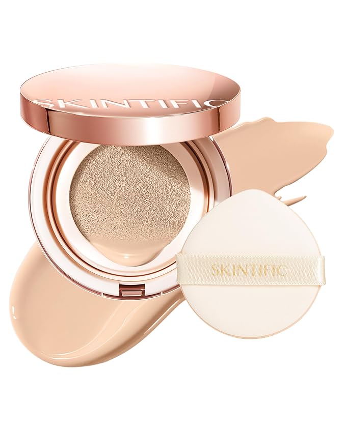 Full Coverage Cushion Foundation, Weightless, Skin Fit, Satin Glow Finish, Oil-Control Waterproof Foundation, Sweatproof Flawless,Korean Makeup,Tattoo Cover Up, Buildable(#00N Natural Porcelain)