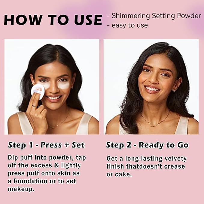 Oil Control Loose Powder Makeup Translucent Setting Powder Shimmer Long Lasting Lightweight Polvo Traslucido Maquillaje Para Mujer Face Powder Makeup - 03 Dark Complexion Shimmer