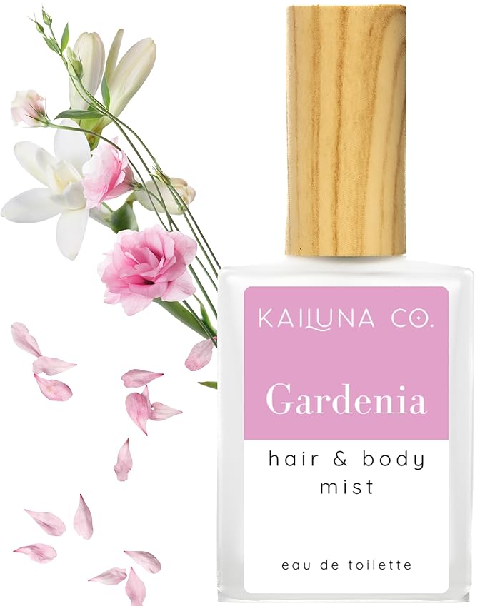 Gardenia Natural Hair & Body Mist Spray, Pure Essential and Fragrance Oils, Alcohol-Free, Handmade in California, 0.5Fl Oz