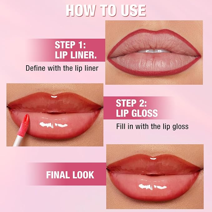 Jolilab Matte Lip Liner Lip Oil Set, Lip Makeup Set Natural Smooth Long-Lasting And Hydrating Beauty Daily Cosmetics Gift for Girls Easy-to-Use（8pcs）