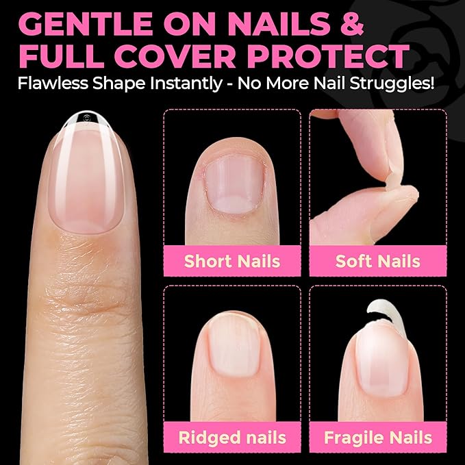 UNA GELLA Extra Short Almond Nail Tips Full Cover 504PCS Gel Nail Tips Short Almond Shaped Nails Tips Soft Gelly Gel Clear Fake Nails Tip for Acrylic Nail Tip Soak Off Home DIY Salon Nails 12 Sizes