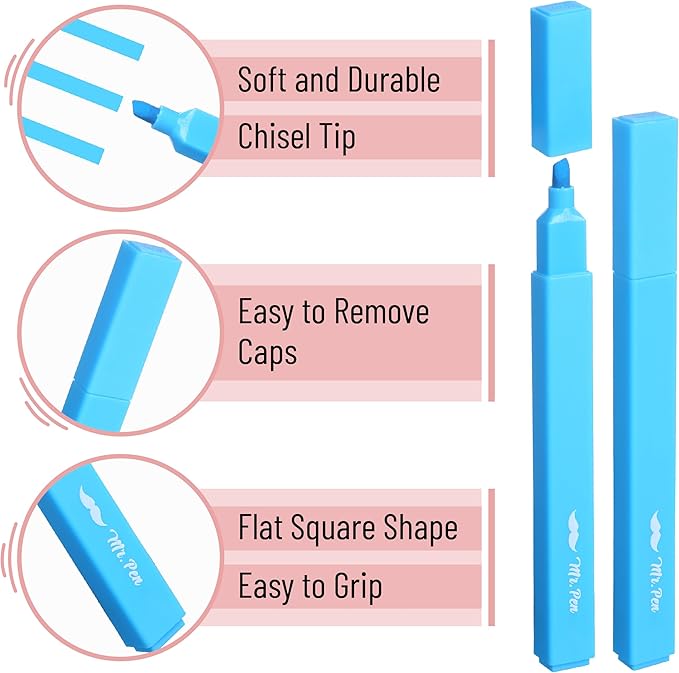 Mr. Pen- Aesthetic Highlighters, 8 Pack, Chisel Tip, Autumn Colors, Cute Highlighters Assorted Colors