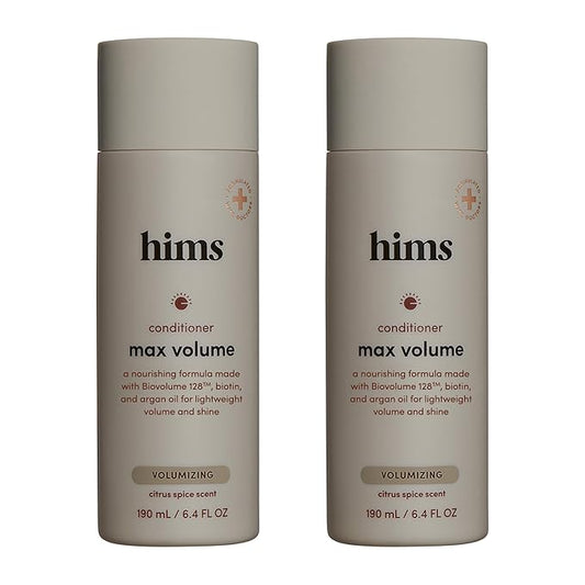 hims Max Volume Conditioner, 2 Pack - Volumizing Conditioner for Men with Biotin - Adds Lightweight Volume, Shine & Bounce - Citrus Spice - 2 x 6.4 fl oz