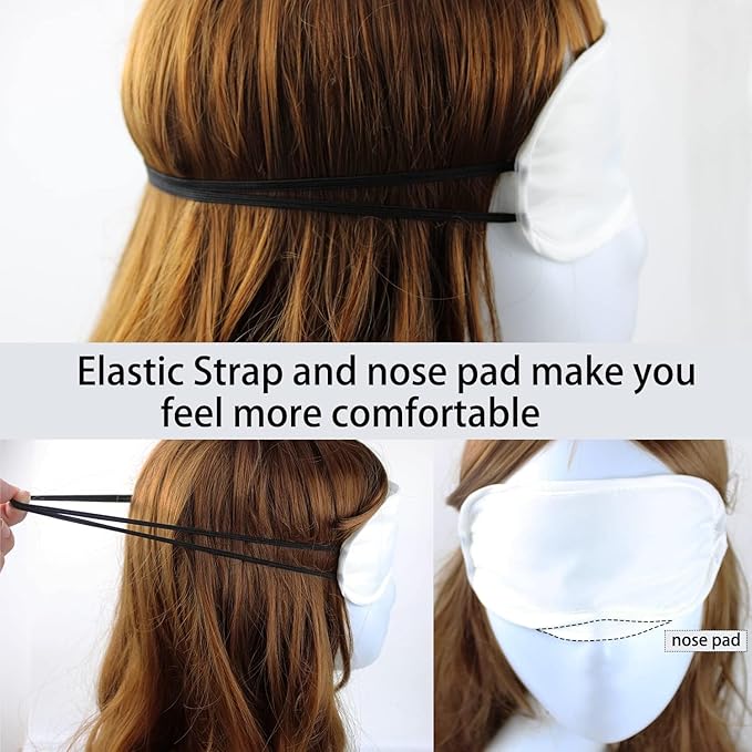 20 PCS Eye Mask Sleepover Party Supplies, Slumber Party Favors for Girls Pajama Party Decorations Sleep White Soft Shade Blindfold Eye Covering, Color the Bulk Game Stuff with 8 PCS Fabric Marker Pens