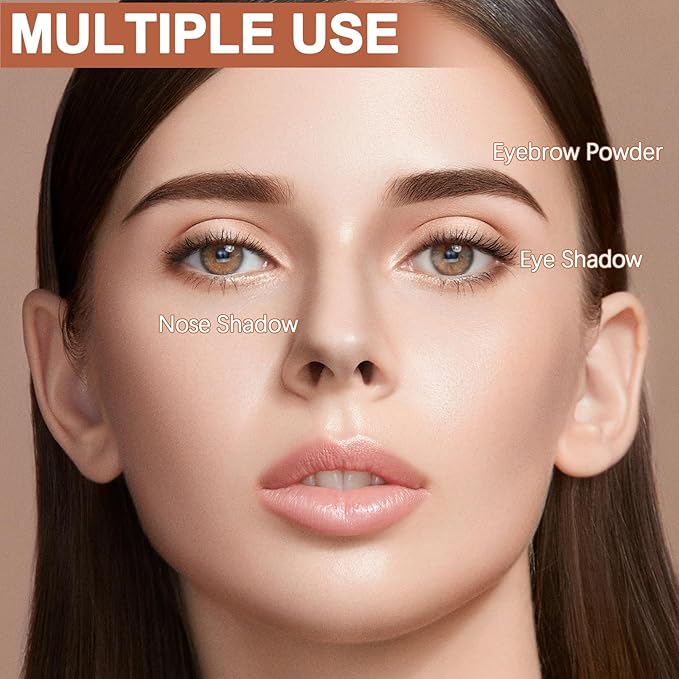 3 Colors Eyebrow Powder Set, Brow Powder Makeup Palette, Defining and Sculpting Brows, Waterproof Eye Contour Kit with Brush Applicator